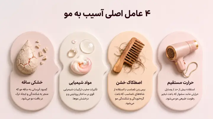 قطره ترکخورده سرم شانه چوبی سشوار